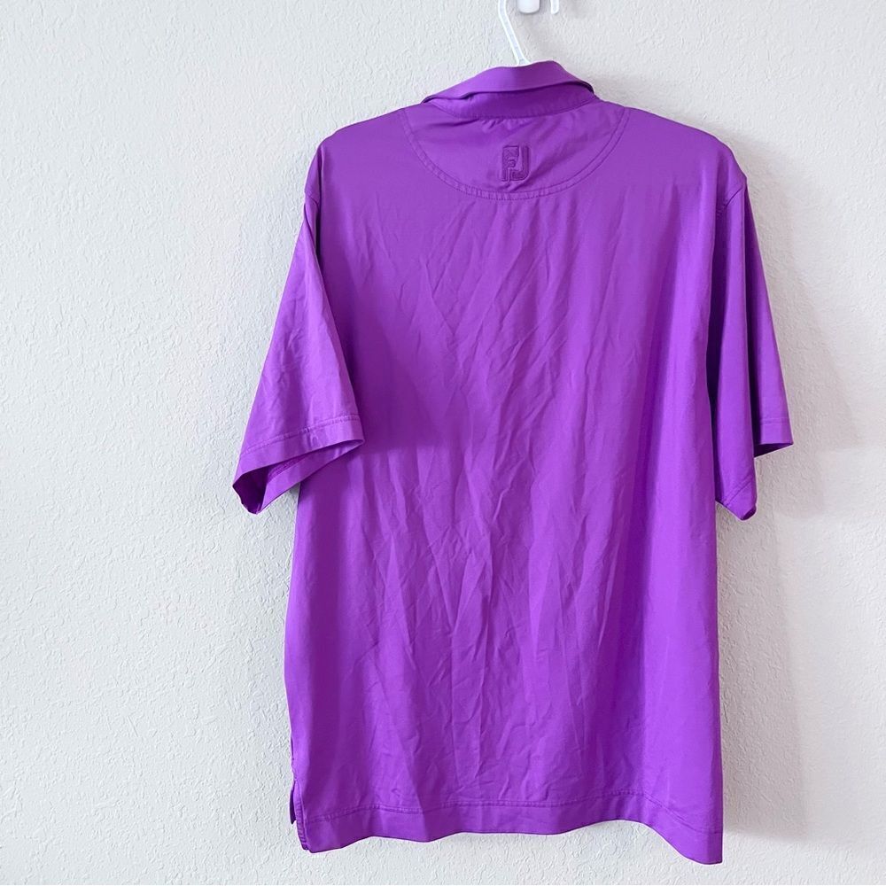 FootJoy FJ Men's Golf Polo Shirt Size M Short Sleeve Logo Purple - Picture 7 of 7
